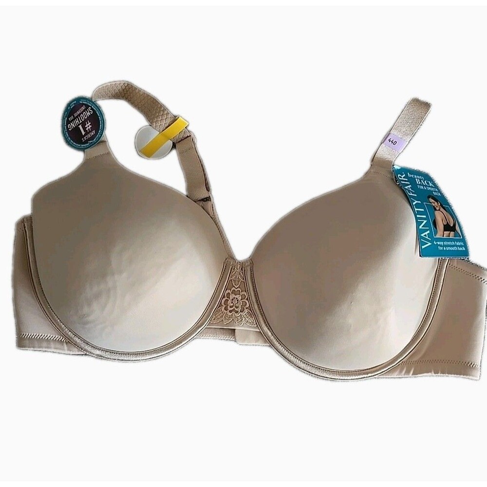 Vanity Fair Beauty Back 44D Neutral 76380 Tan Nude NWT 4 Way Stretch Smooth Back